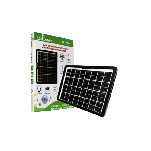 CELDA SOLAR CCLAMP INCLUYE 1 CABLE CINCO PUERTOS (V8-C-IPHONE-PUNTA NOKIA-PUNTA PORTATIL) Y PUNTAS DE CORRIENTE ES DE 15W REF: CL-1615