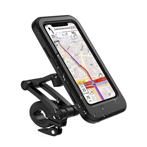 SOPORTE DE MOTO PARA CELULAR VIENE CON FUNDA TIPO CIERRE Y PROTECCION CONTRA LLUVIA