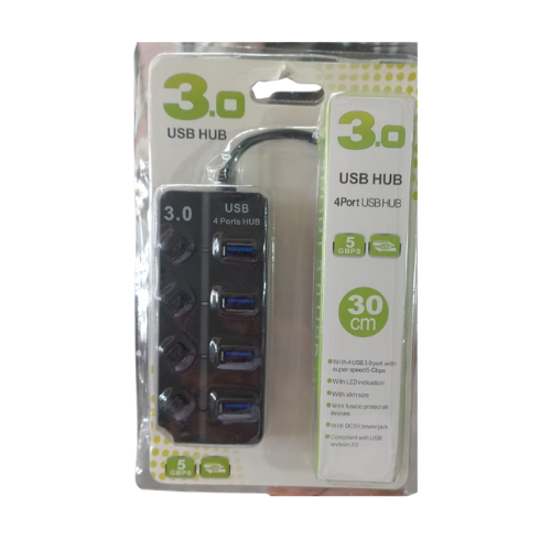 MULTIPUERTO GENERICO 4 PUERTOS CON BOTON DE ENCENDIDO USB 3.0