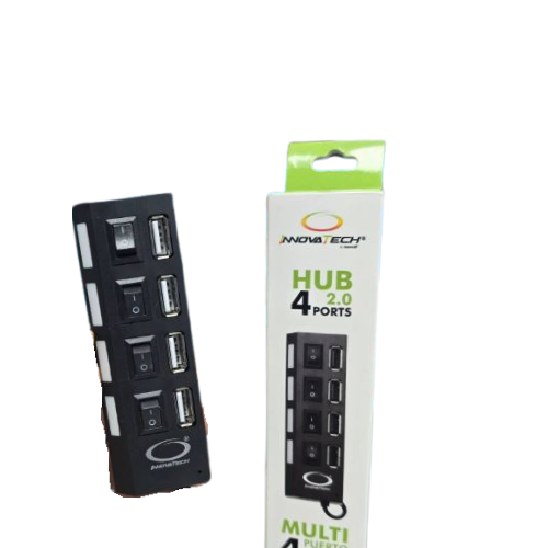 MULTIPUERTO DE 4 PUERTOS USB 2.0 CON SWITCH DE ENCENDIDO
