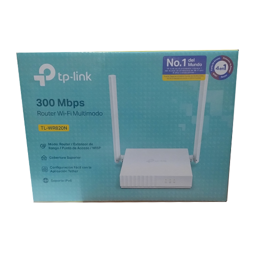 ROUTER INALAMBRICO Y ALAMBRICO TP-LINK en VELOCIDAD de 300Mbps 4 EN 1 REF: TL-WR820N
