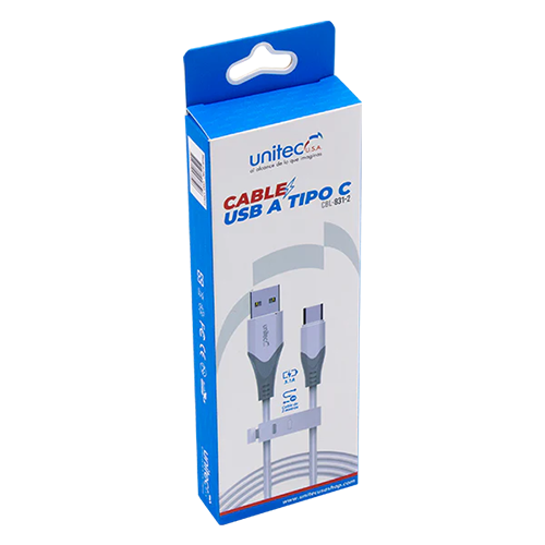 CABLE DE DATOS MARCA UNITEC REF: CBL-832-2 TIPO IPHONE CARGA RAPIDA DE 2 METROS