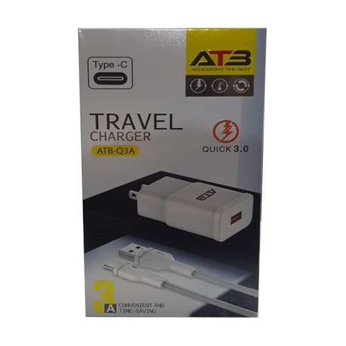 CARGADOR ATB 3AMP TIPO C CARGA RAPIDA