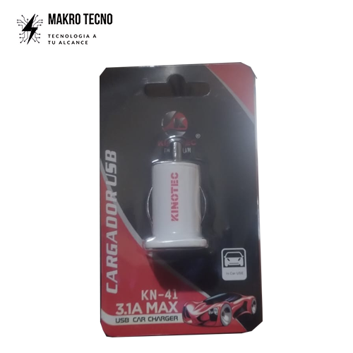 CARGADOR DE CELULAR PARA CARRO KINOTEC 2 PUERTOS USB 3.1 AMPERIOS REF: KN-41
