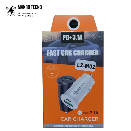 CARGADOR DE CELULAR PARA CARRO REF: LZ-M02 CON PUERTOS USB Y TIPO C