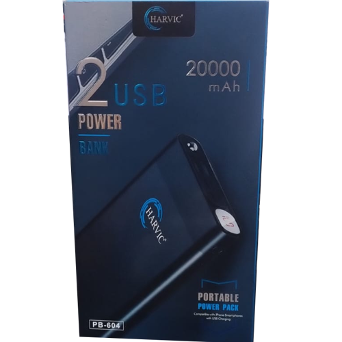 POWERBANK HARVIC 2 PUERTOS USB-TIPO C / 20000 mAh